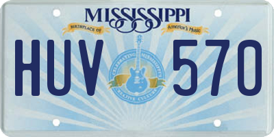 MS license plate HUV570