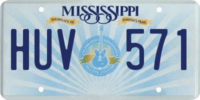 MS license plate HUV571
