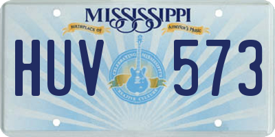MS license plate HUV573