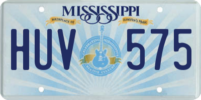 MS license plate HUV575