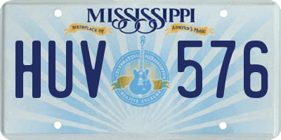 MS license plate HUV576