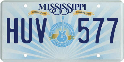 MS license plate HUV577