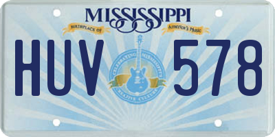 MS license plate HUV578