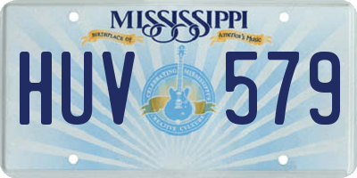 MS license plate HUV579