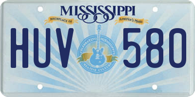 MS license plate HUV580