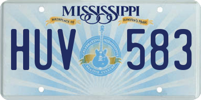 MS license plate HUV583