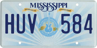 MS license plate HUV584