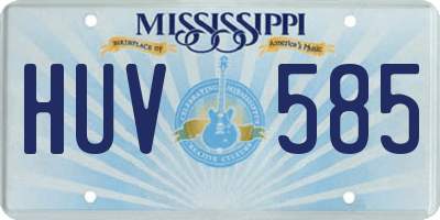 MS license plate HUV585