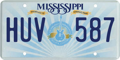 MS license plate HUV587