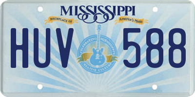 MS license plate HUV588
