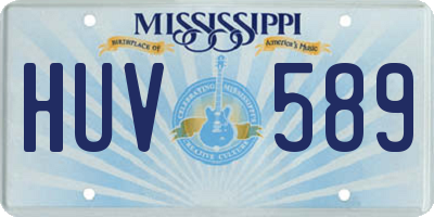 MS license plate HUV589