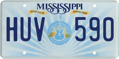 MS license plate HUV590