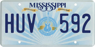 MS license plate HUV592