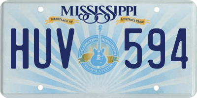 MS license plate HUV594