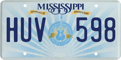 MS license plate HUV598