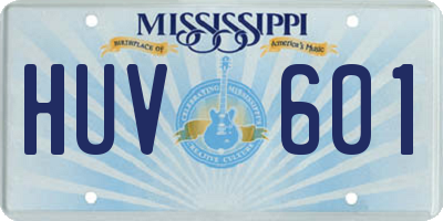 MS license plate HUV601