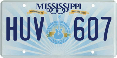MS license plate HUV607