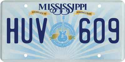 MS license plate HUV609