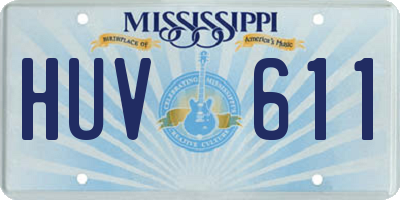 MS license plate HUV611