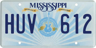 MS license plate HUV612