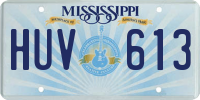 MS license plate HUV613