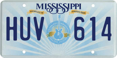 MS license plate HUV614