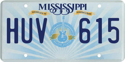 MS license plate HUV615