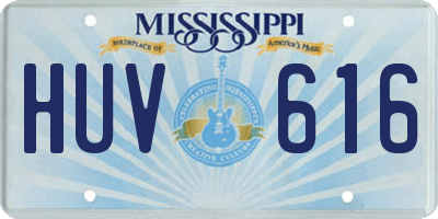 MS license plate HUV616