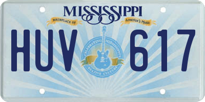MS license plate HUV617