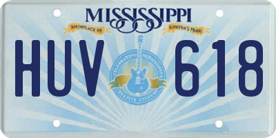 MS license plate HUV618
