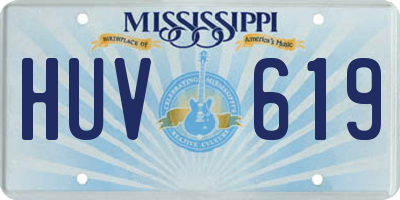 MS license plate HUV619