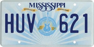 MS license plate HUV621