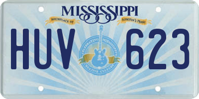 MS license plate HUV623