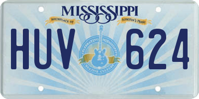 MS license plate HUV624