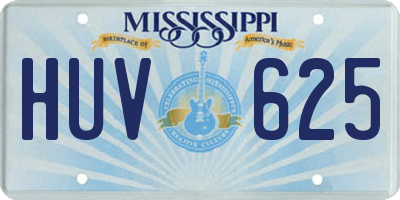 MS license plate HUV625