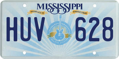 MS license plate HUV628
