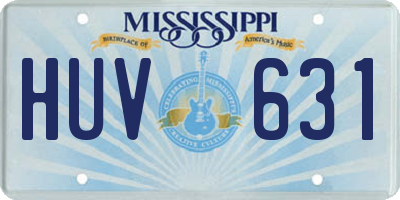 MS license plate HUV631