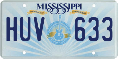 MS license plate HUV633