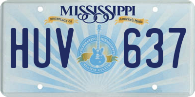 MS license plate HUV637