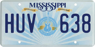 MS license plate HUV638