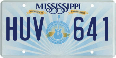 MS license plate HUV641