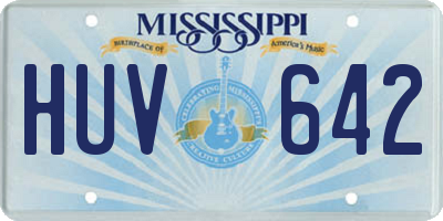 MS license plate HUV642