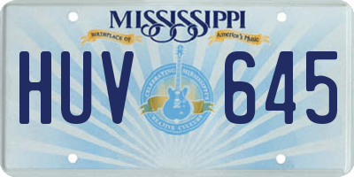 MS license plate HUV645