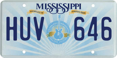 MS license plate HUV646