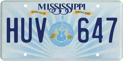 MS license plate HUV647