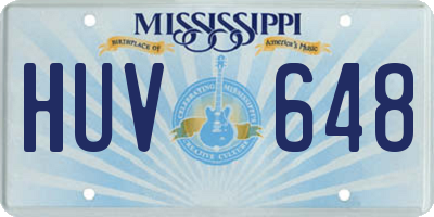 MS license plate HUV648