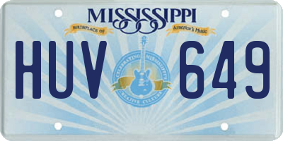 MS license plate HUV649