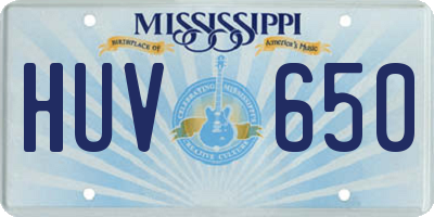 MS license plate HUV650