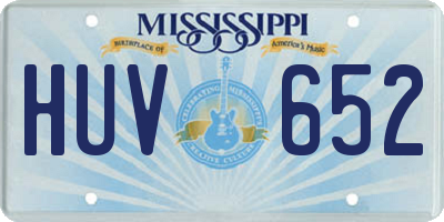 MS license plate HUV652