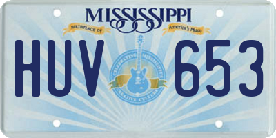 MS license plate HUV653